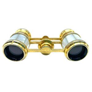 Antique French Opera Glasses Mother of Pearl Brass Theater Binoculars late 1800s
